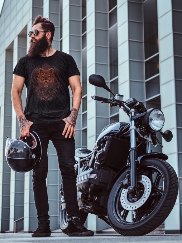 Motorbike Beard Tee Mockup